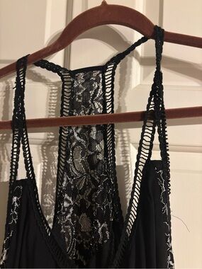 City Triangles Black Lace-Back Midi Dress